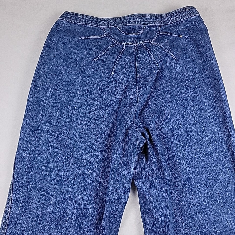 Free People Jayde Sunburst Blue Flare Jeans Women's Size 31 Hemmed READ - Picture 5 of 16
